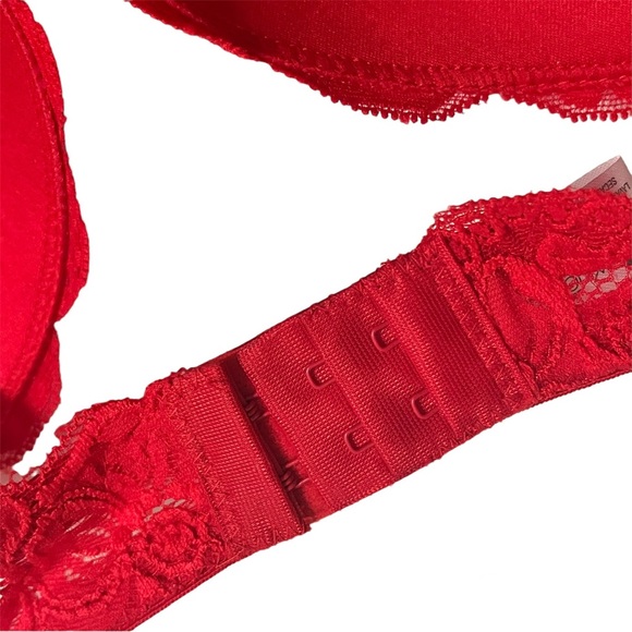 ILYS Sz 40C Scalloped Underwire Padded Red Lace I LUMIÉ Bra • Perfect NWOT - Picture 6 of 10
